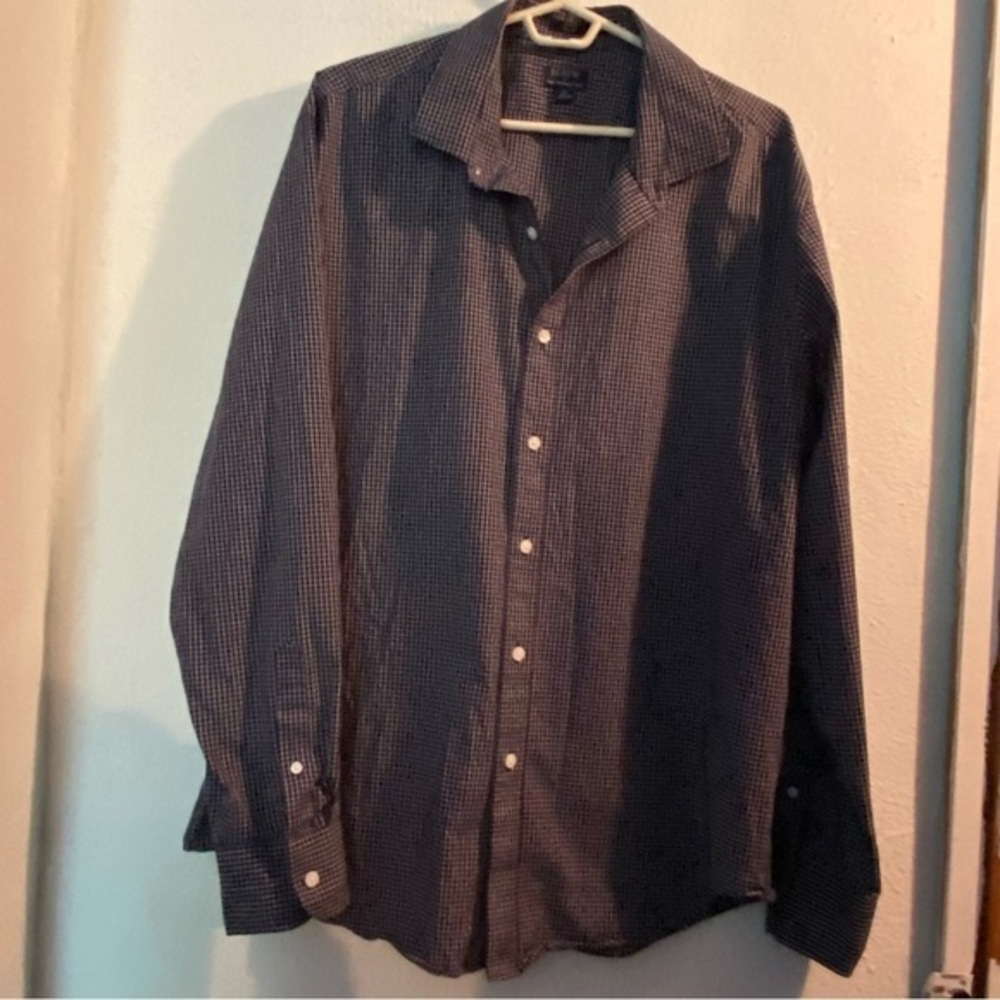 J.Crew Factory Shirt Mens Size XL LongSleeve Button Down Blue Flex‎ Wrinkle Free